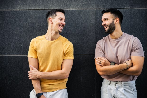 Portrait of a happy gay couple.