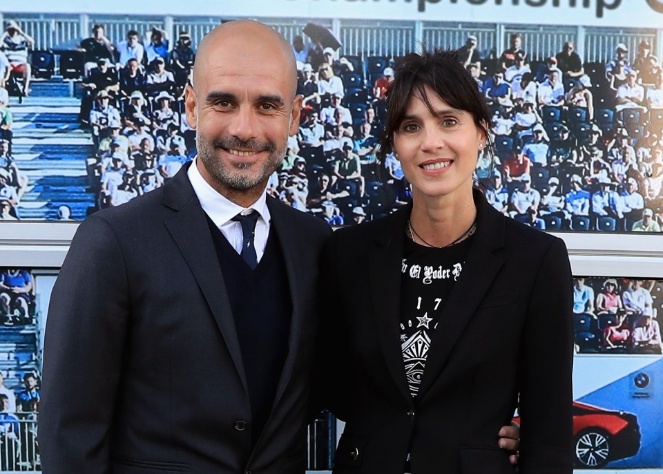 Pep Guardiola and his wife at the BMW PGA Championship.