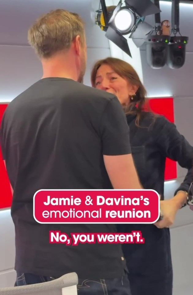 Davina McCall and Jamie Theakston's emotional reunion.