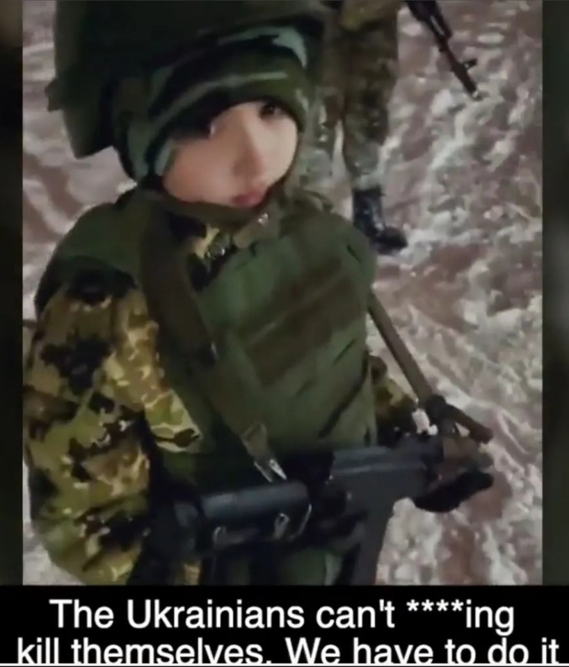 Child soldier in Ukraine holding a rifle.