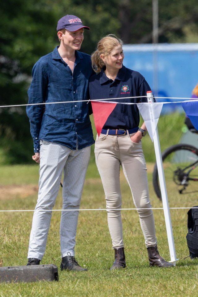 Lady Louise Windsor and a friend at a carriage driving competition.