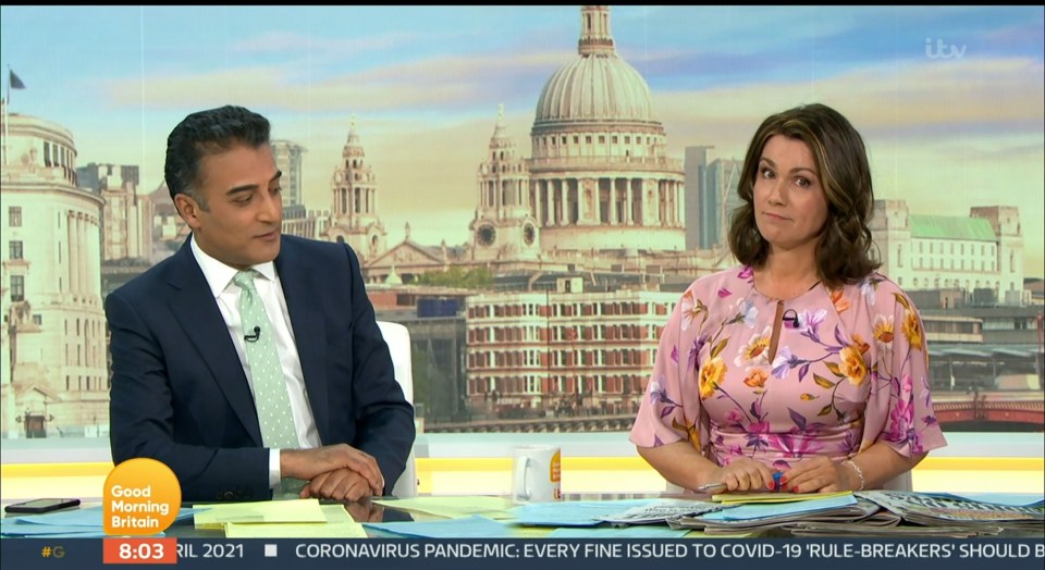 Adil Ray and Susanna Reid on Good Morning Britain.