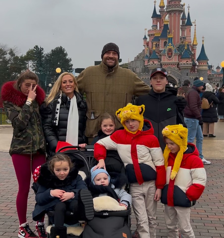 Tyson and Paris Fury with their children at Disneyland Paris.