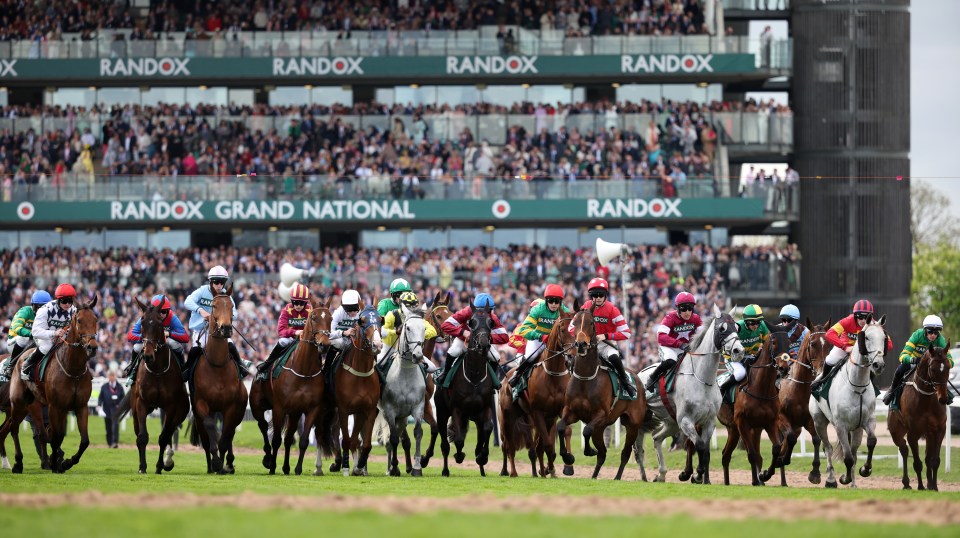 Aintree Saturday 13th April. I Am Maximus ridden by Paul Townsend wins the 2024 Random Grand National Handicap Steeple Chase. Photographs by Marc Aspland for The Times & The Sunday Times