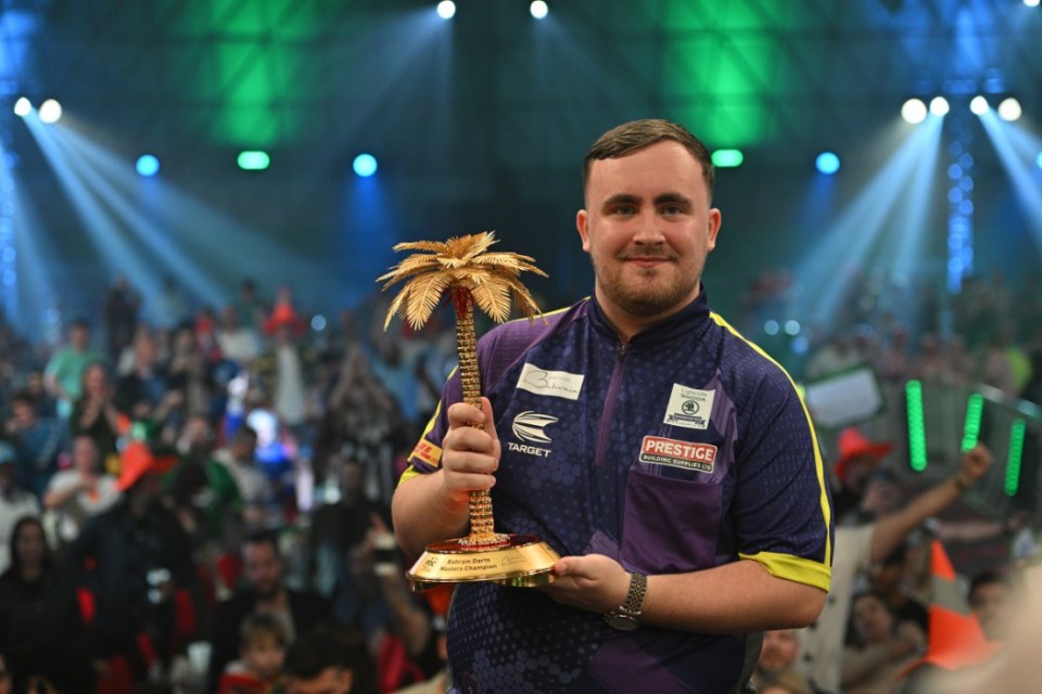 Handout photo dated 19/01/2024 provided by BIC of Luke Littler after defeating Michael van Gerwen (not pictured) in the final of the Bahrain Darts Masters 2024 at Bahrain International Circuit. Issue date: Friday January 19, 2024. PA Photo. See PA story DARTS Bahrain. Photo credit should read BIC/PA Wire. NOTE TO EDITORS: This handout photo may only be used in for editorial reporting purposes for the contemporaneous illustration of events, things or the people in the image or facts mentioned in the caption. Reuse of the picture may require further permission from the copyright holder.