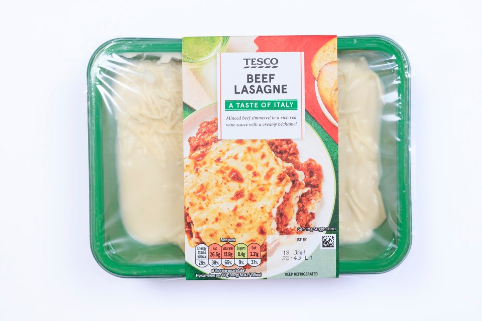 Ready made Lasagne with Lynsey Hope, photographed by Oliver Dixon for Sun Features - 7 Jan 2025.Photo shows Tesco