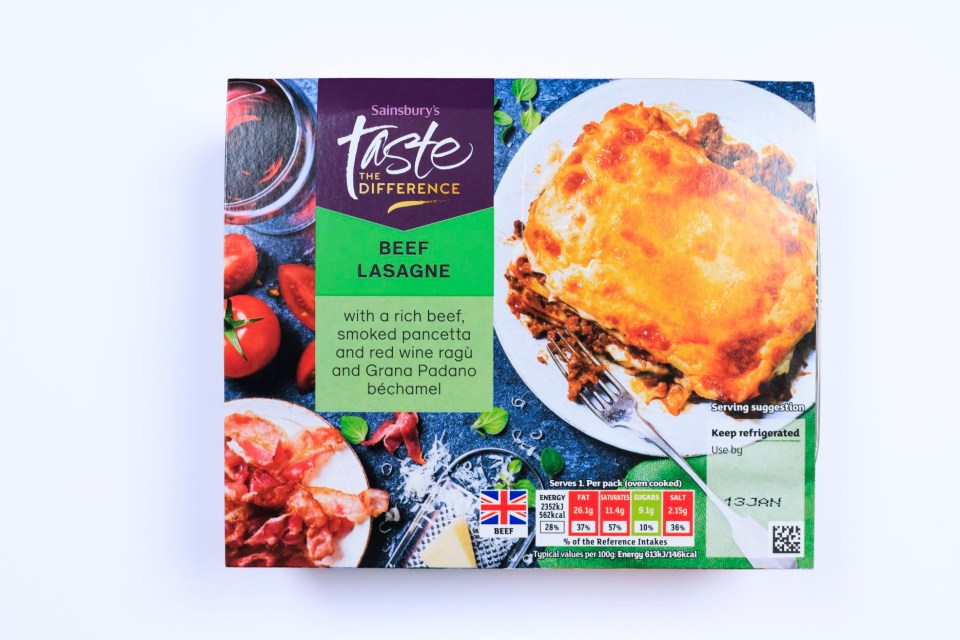 Ready made Lasagne with Lynsey Hope, photographed by Oliver Dixon for Sun Features - 7 Jan 2025.Photo shows Sainsburys