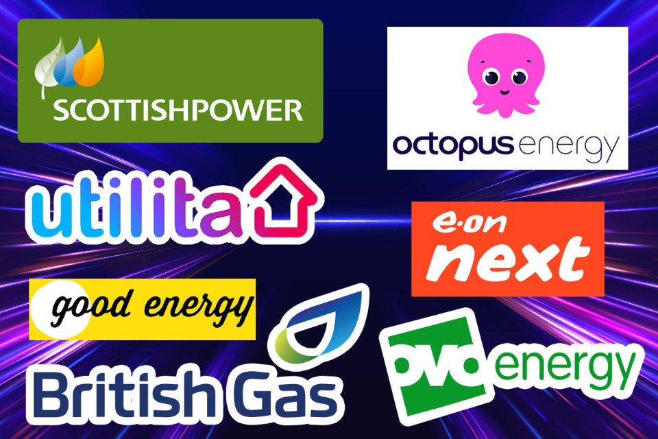 Logos for several energy suppliers.