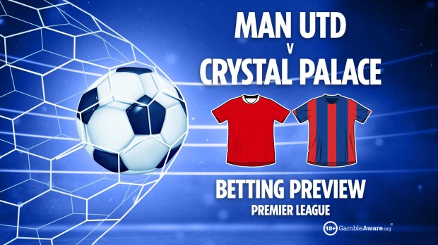 Illustration of a soccer ball in a goal, Man Utd vs Crystal Palace betting preview, Premier League.