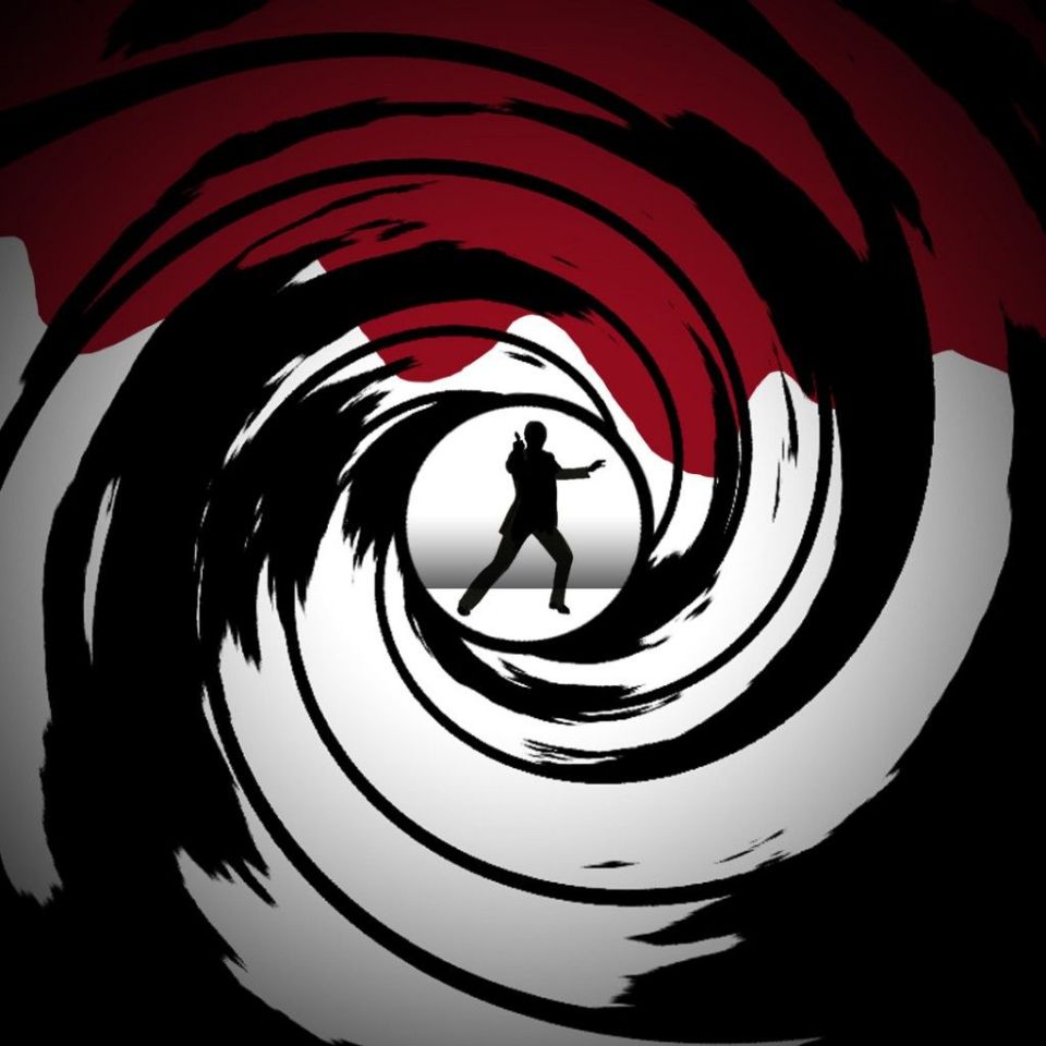 James Bond gun barrel sequence illustration.