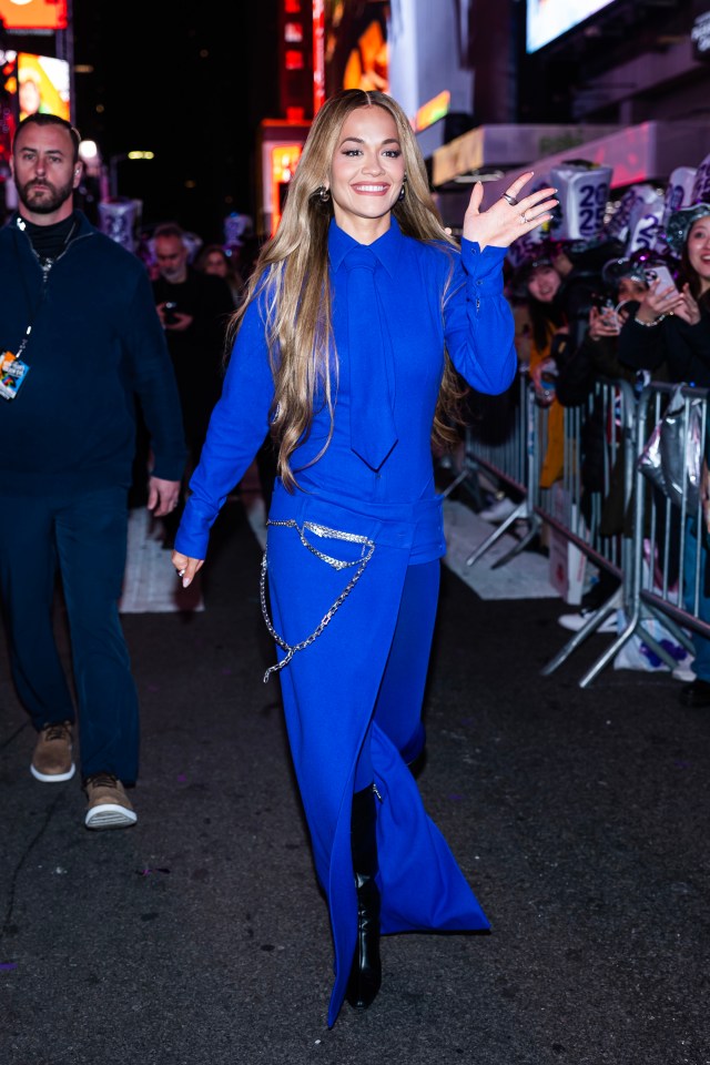 Rita Ora at a New Year's Eve celebration in Times Square.