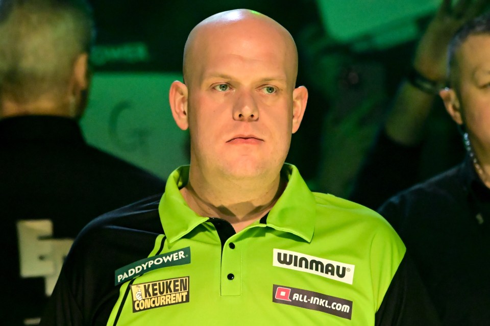 Michael van Gerwen at the 2024 World Darts Championship.