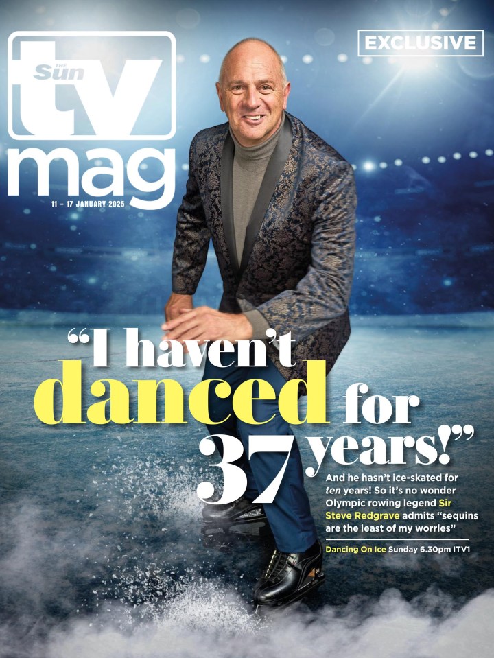 Sir Steve Redgrave on the cover of TV Mag, ice-skating for Dancing on Ice.