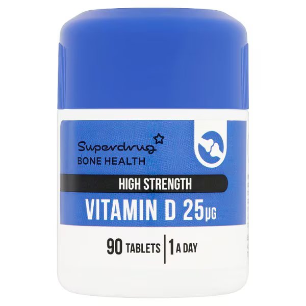 Superdrug Bone Health High Strength Vitamin D 25µg tablets (90 tablets, 1 a day)