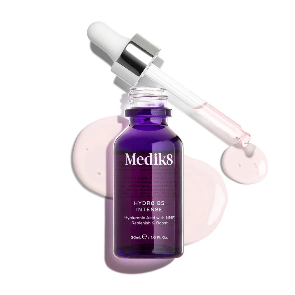 Medik8 Hydr8 B5 Intense serum bottle with dropper.