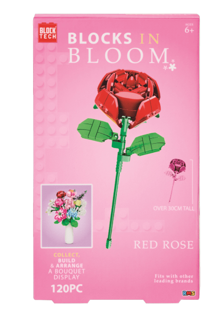 Box for a 120-piece Block Tech Blocks in Bloom Red Rose building set.