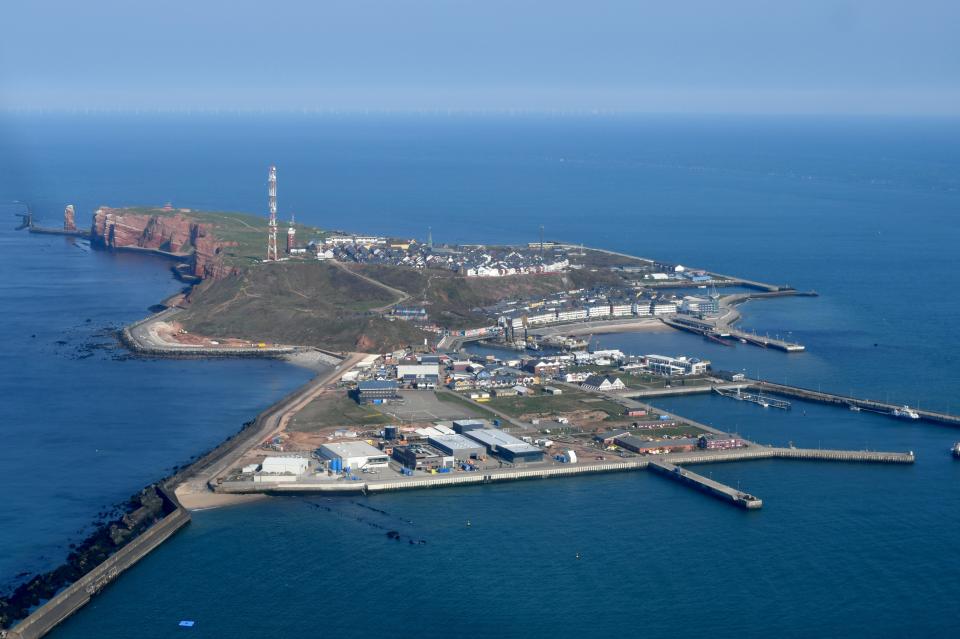 Aerial view of Heligoland, Germany.