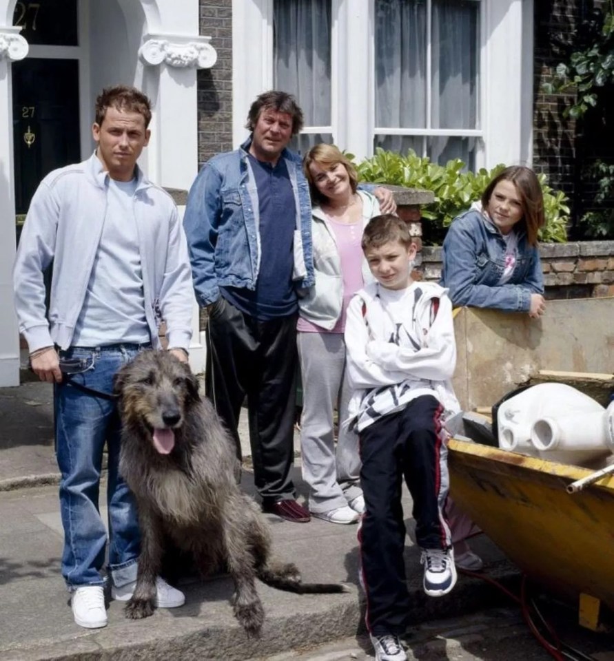 The Miller family in front of their house.