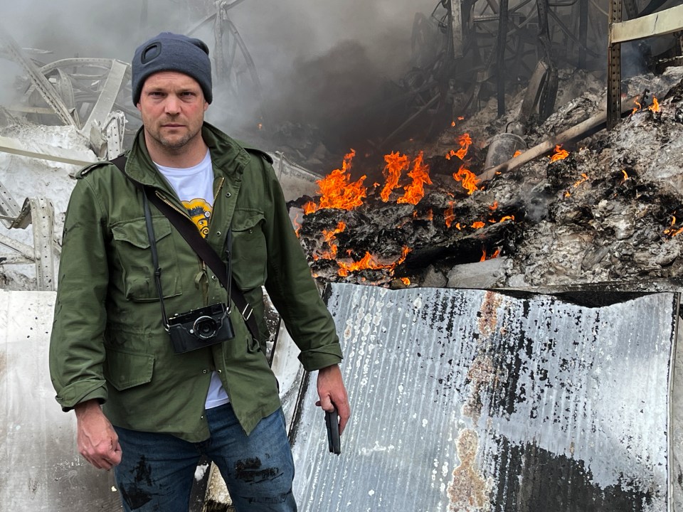 ¿ Picture by Peter Jordan Story by Jerome Starkey A Red Cross depot on the outskirts of Odesa Ukraine was hit by a Russian missile attack at 11.30pm on Sunday 7th May 2023 destroying the building and killing one security guard. Picture shows Sun man Jerome Starkey at the Red Cross Depot. . Today Monday 8th May 2023 The Sun Picture by Peter Jordan