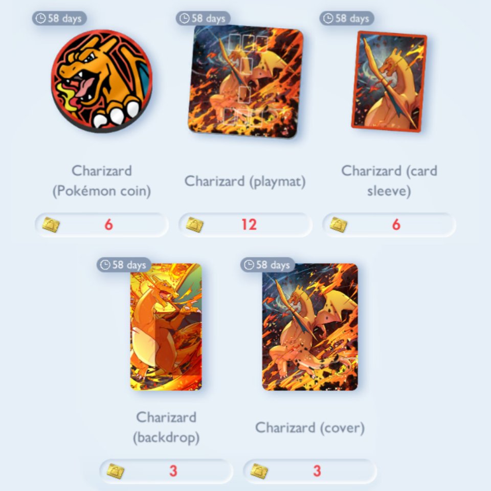 And Charizard-themed cosmetics are available for Premium subscribers