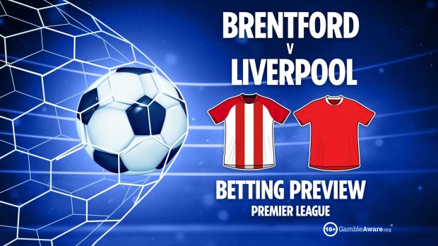 Illustration of a soccer ball in a net, Brentford vs. Liverpool betting preview, Premier League.