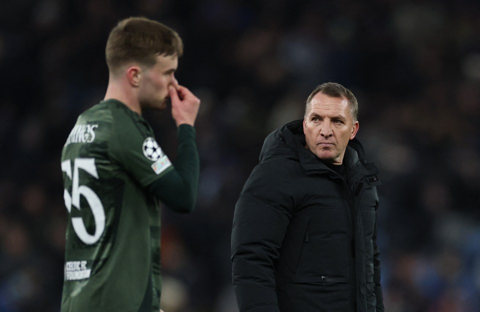 Soccer Football - Champions League - Aston Villa v Celtic - Villa Park, Birmingham, Britain - January 29, 2025 Celtic manager Brendan Rodgers reacts after the match REUTERS/Hannah Mckay