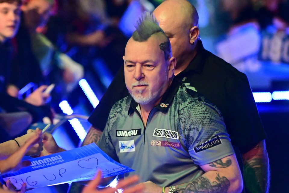 Mandatory Credit: Photo by Dennis Goodwin/ProSports/REX/Shutterstock (15126520bv) Peter Wright walks on during the Winmau World Masters Darts 2025 at Marshall Arena, Milton Keynes 30/01/2025., 2025 World Masters Darts - 30 Jan 2025