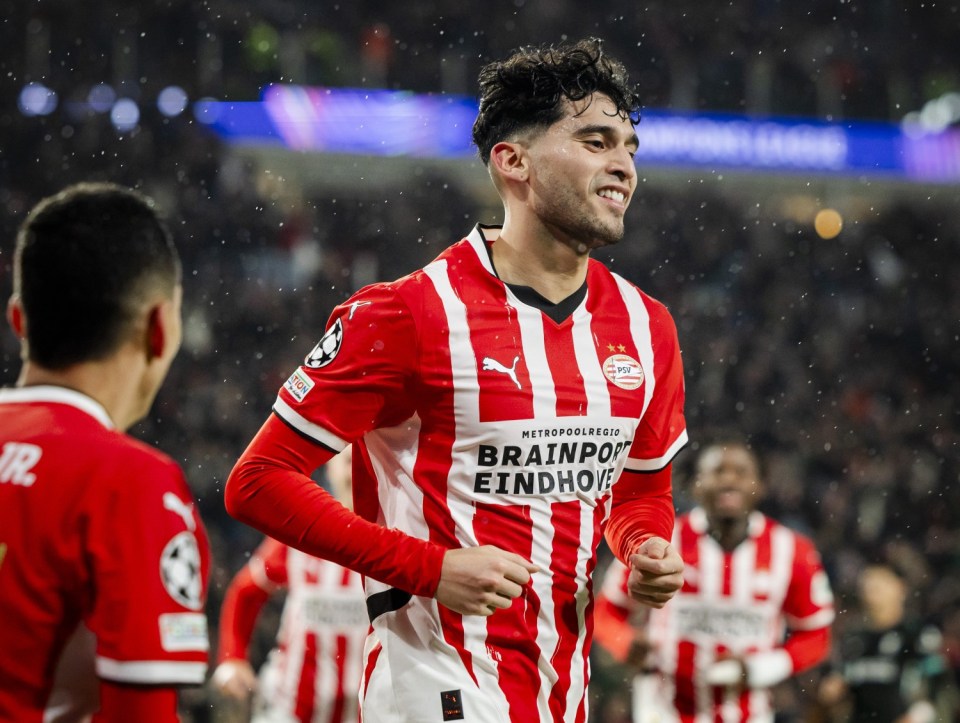 Mandatory Credit: Photo by Hollandse Hoogte/REX/Shutterstock (15124818ap) EINDHOVEN - Ricardo Pepi of PSV Eindhoven celebrates 3-2 during the UEFA Champions League match between PSV Eindhoven and Liverpool FC at Phillips Stadium on Jan. 29, 2025 in Eindhoven, Netherlands. PSV Eindhoven v Liverpool FC, UEFA Champions League 2024/25 League Phase MD8 - 29 Jan 2025