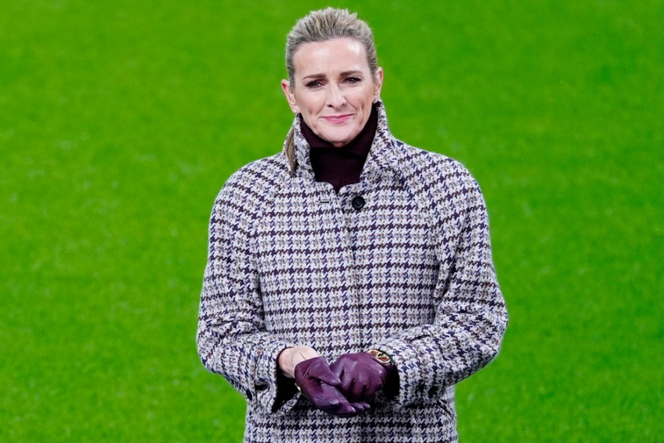 Presenter Gabby Logan ahead of the UEFA Champions League, league stage match at Anfield, Liverpool. Picture date: Tuesday January 21, 2025. PA Photo. See PA story SOCCER Liverpool. Photo credit should read: Peter Byrne/PA Wire. RESTRICTIONS: Use subject to restrictions. Editorial use only, no commercial use without prior consent from rights holder.