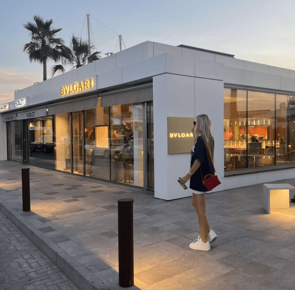 Lilly checks out the designer stores in Ibiza