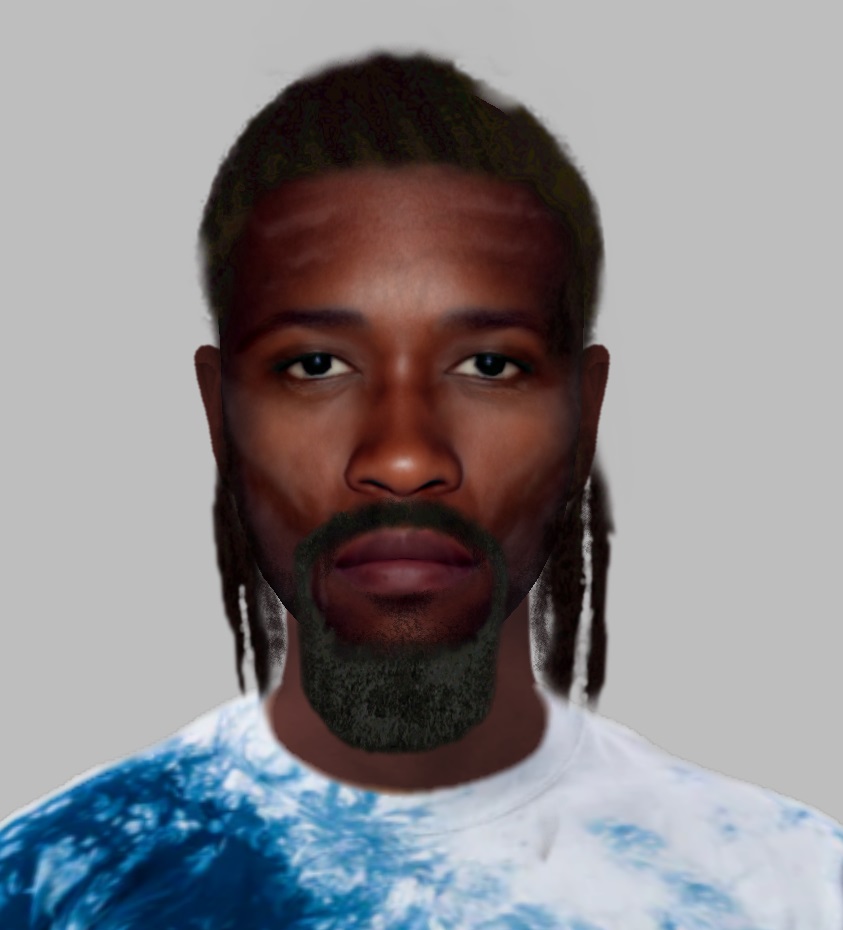 E-fit of a Black male rape suspect.