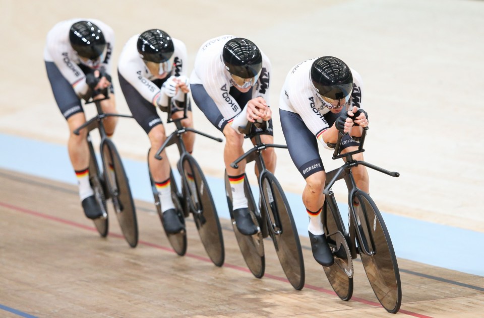 German cycling team in the Team Pursuit.