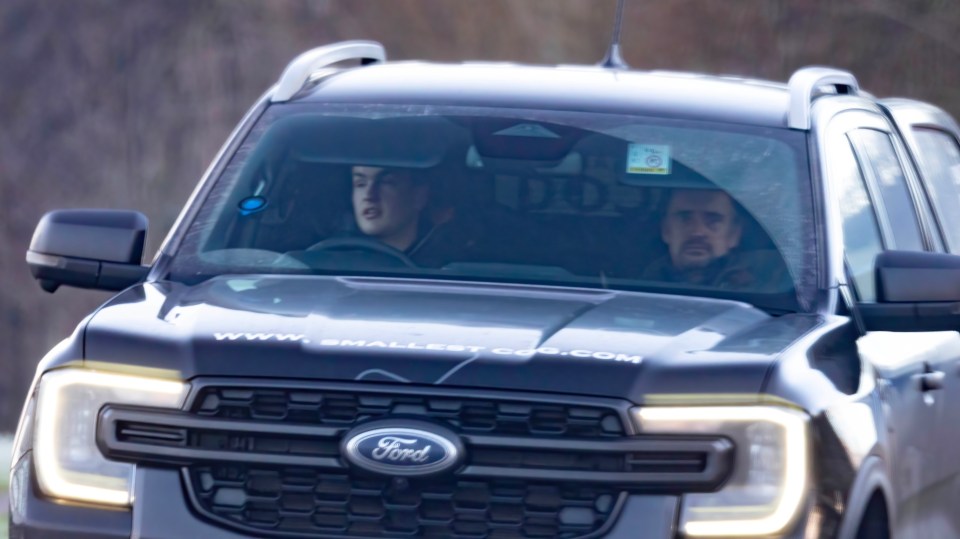 Richard Hammond in a Ford pickup truck.