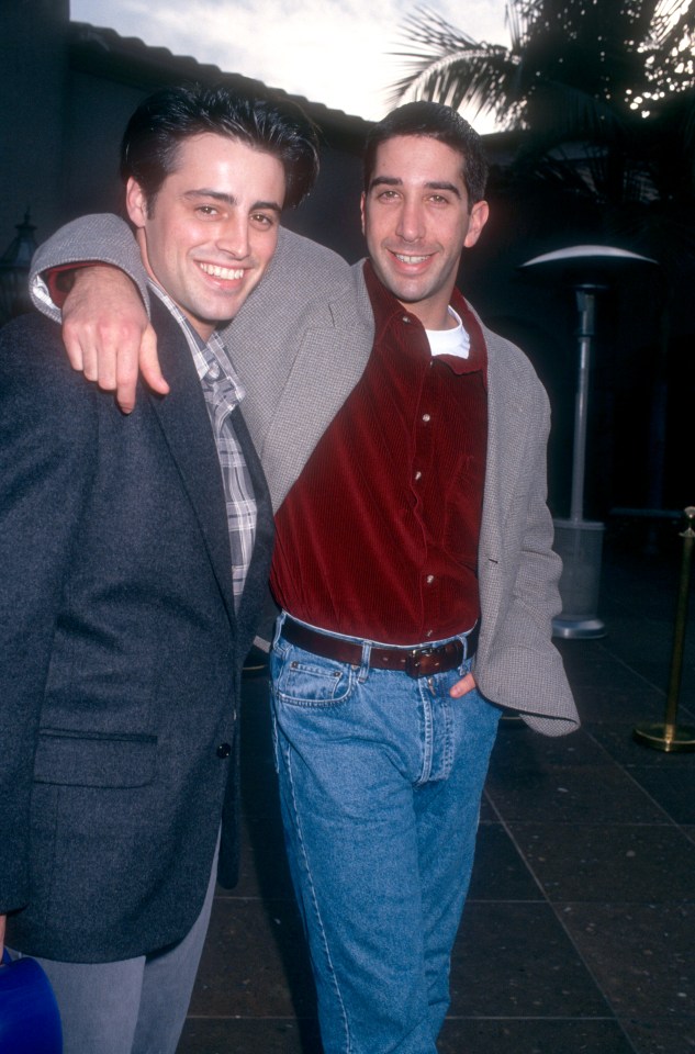 Matt LeBlanc and David Schwimmer at an NBC Press Tour Party.