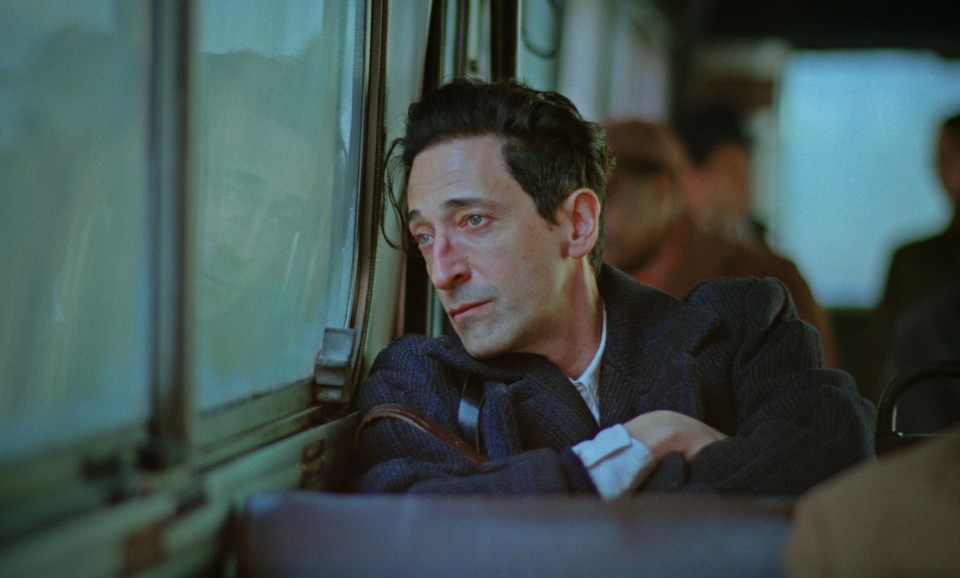 Adrien Brody as Laszlo Toth in a film still from *The Brutalist*.