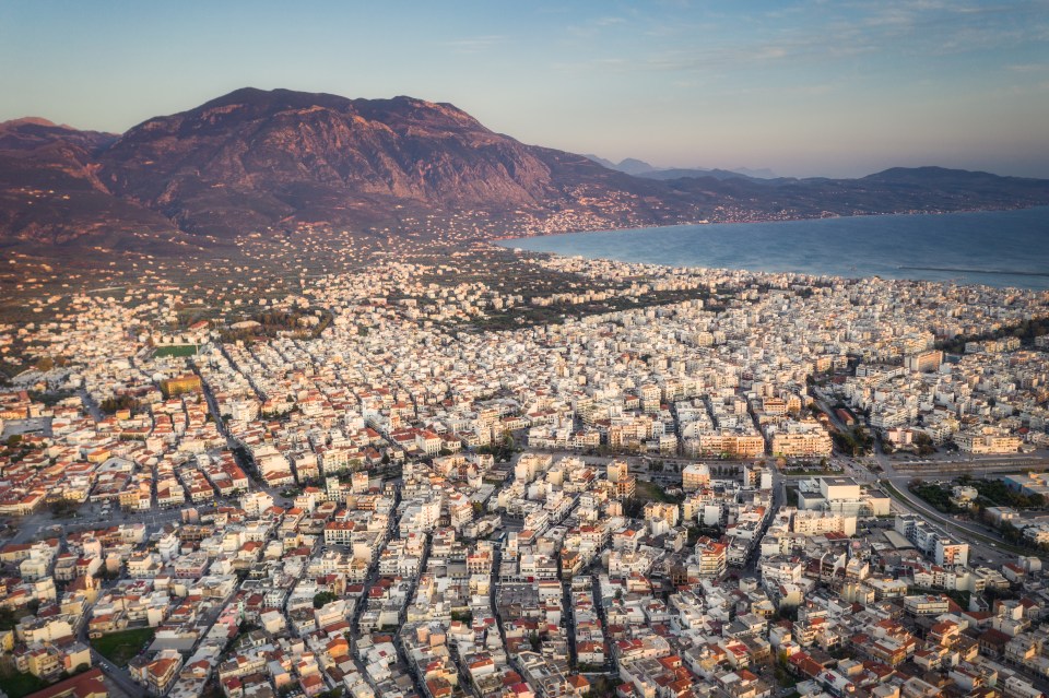 Aerial view of Kalamata, Greece.