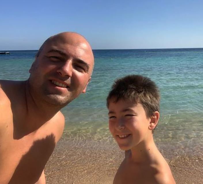 Mattia Cossettini with his dad Marco