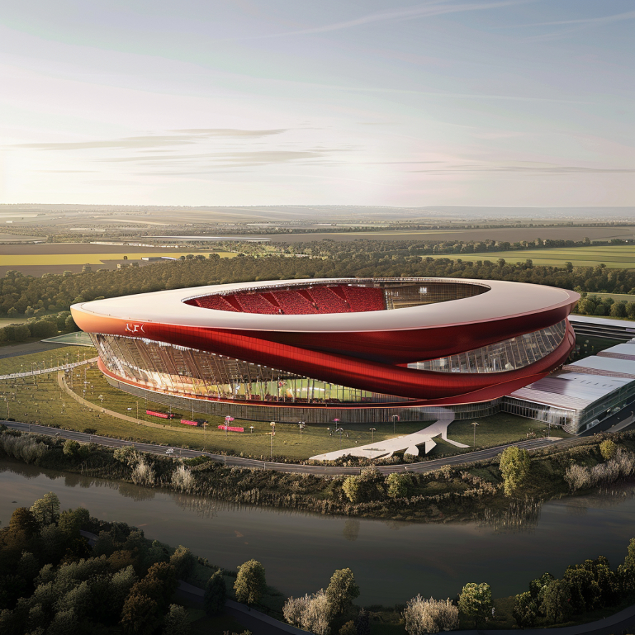 Illustration of Wrexham's future stadium.