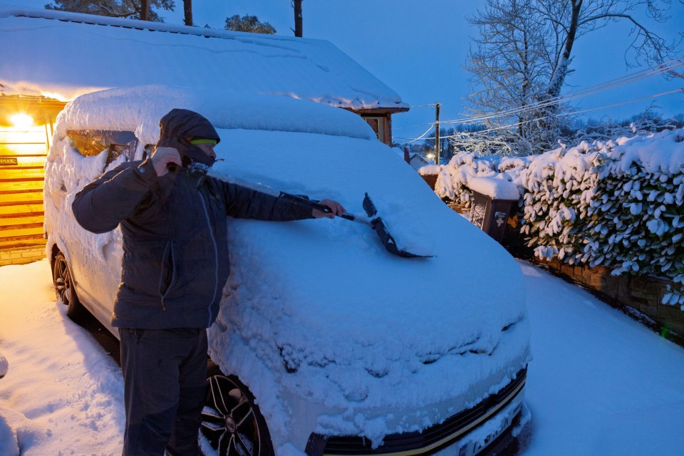 Heavy snow in Flintshire North Wales