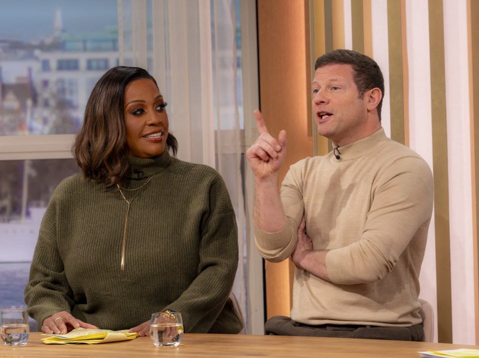 Alison Hammond and Dermot O'Leary on the This Morning TV show.