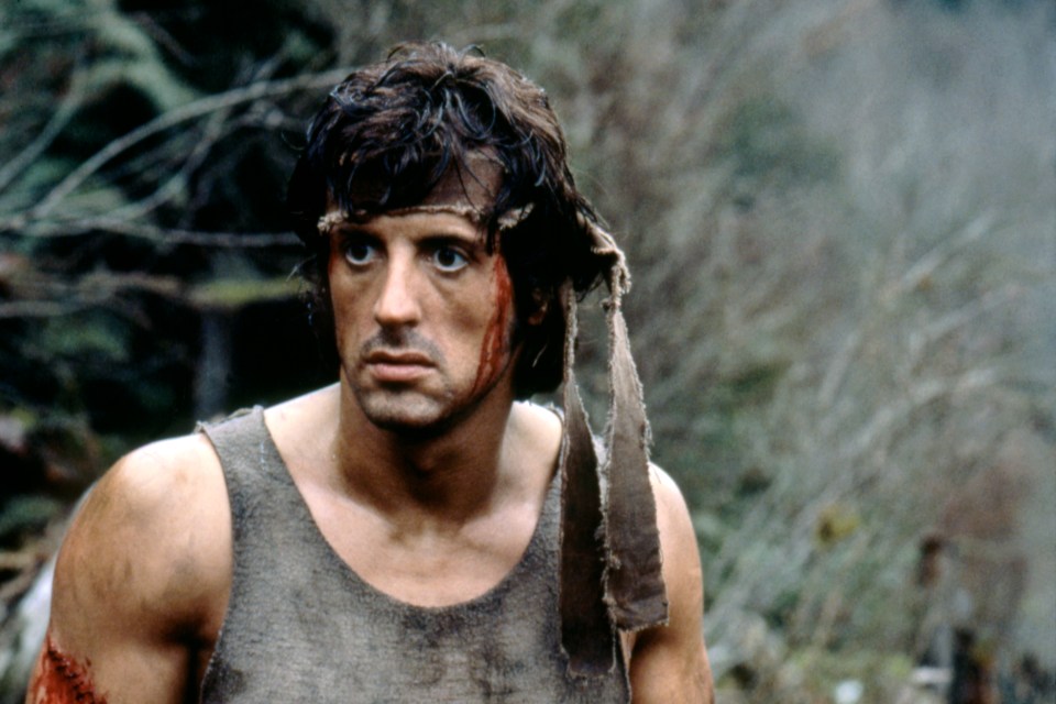 Sylvester Stallone as Rambo in First Blood.