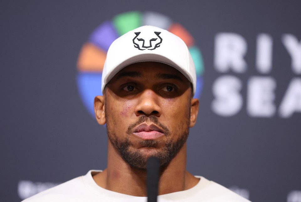 Anthony Joshua at a press conference.