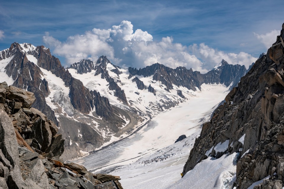 Argentière Glacier in the French Alps.