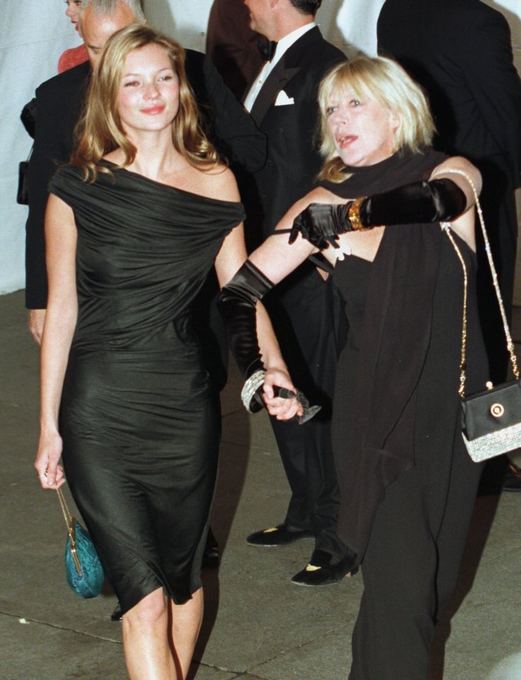 Kate Moss and Marianne Faithfull arriving at a gala.