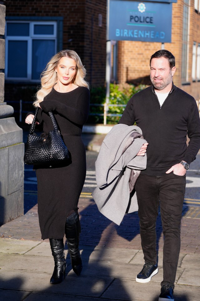 Helen Flanagan and a man arrive at Wirral Magistrates' Court.