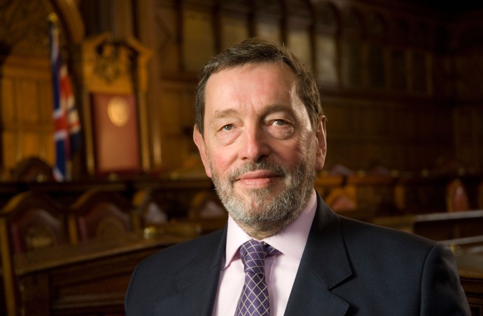 Portrait of David Blunkett at Sheffield Town Hall.