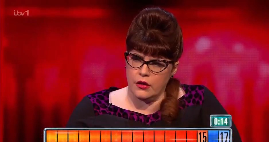 Jenny Ryan on The Chase, facing an easy question.