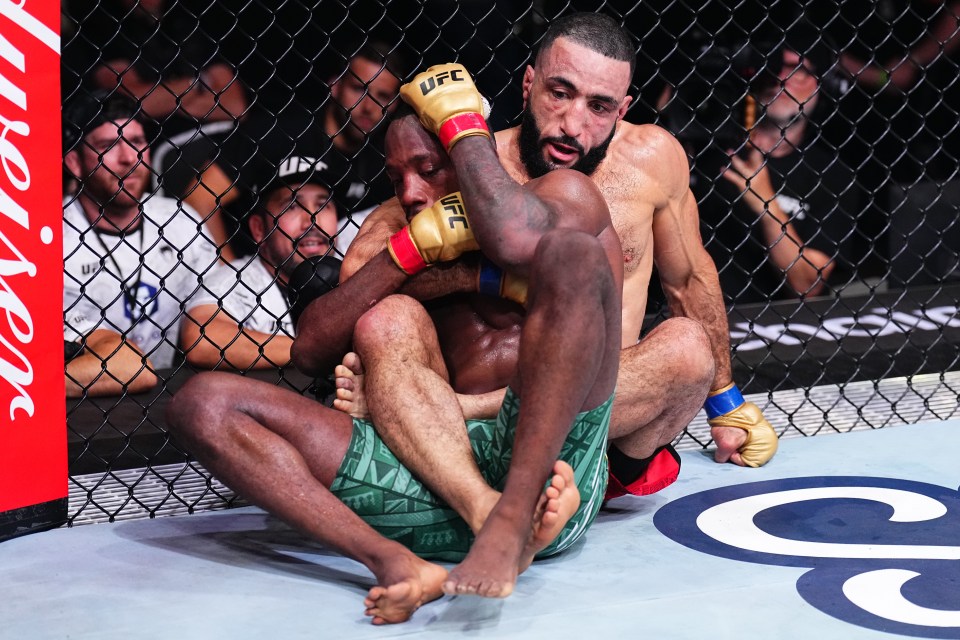 Belal Muhammad and Leon Edwards in a UFC welterweight championship match.