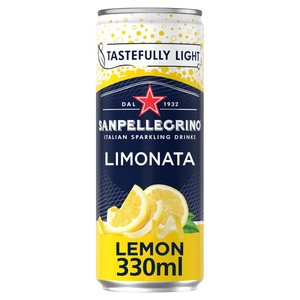 Sanpellegrino Limonata lemon sparkling drink can, 330ml.