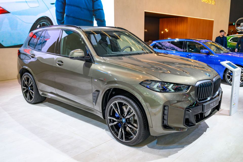 BMW X5 SUV on display.